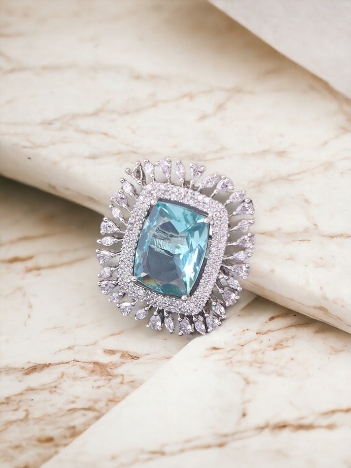 Silver Mint Harriet Zirconia Ring