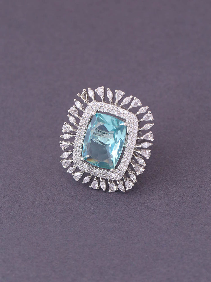 Silver Mint Harriet Zirconia Ring