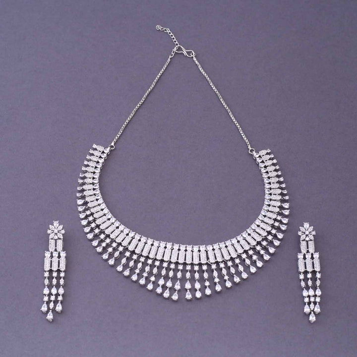 Silver Mishana Zirconia Jewellery Set