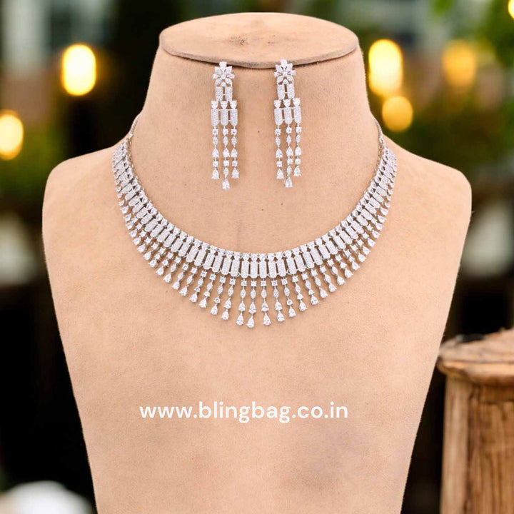 Silver Mishana Zirconia Jewellery Set