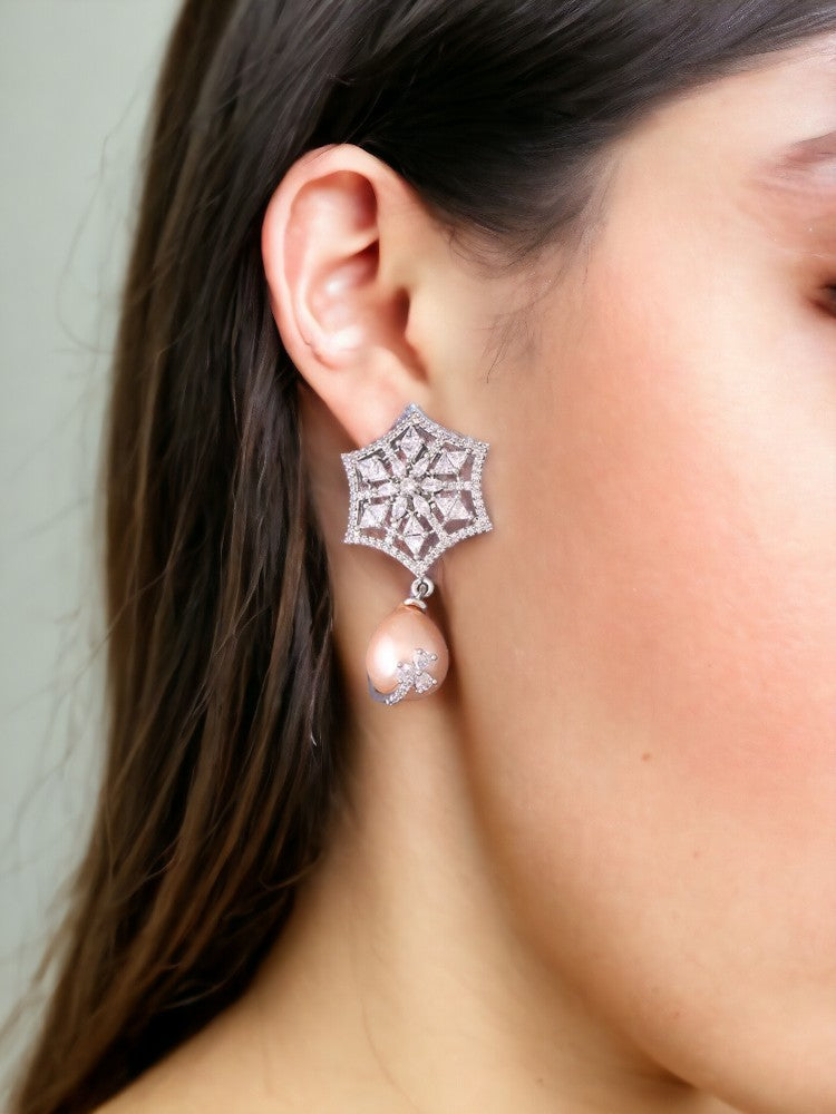 Silver Miyoko Zirconia Danglers