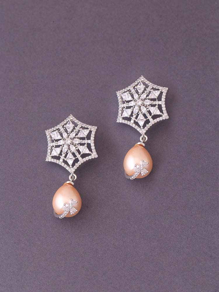 Silver Miyoko Zirconia Danglers