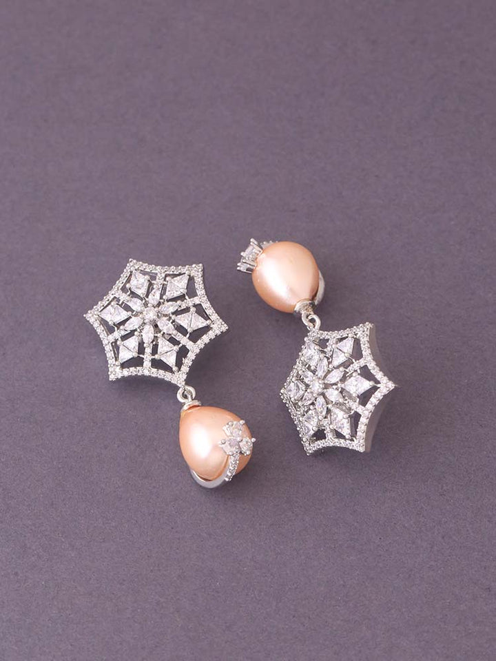 Silver Miyoko Zirconia Danglers