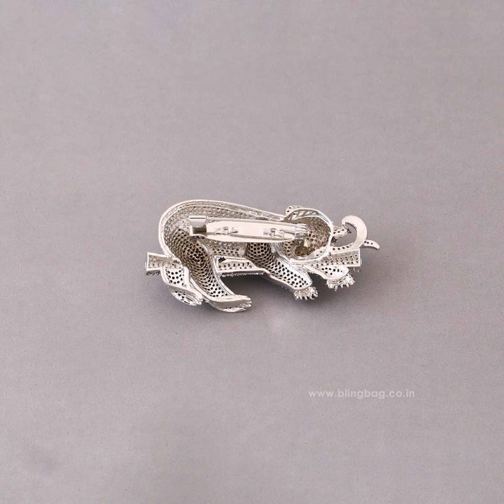 Silver Panda Brooch