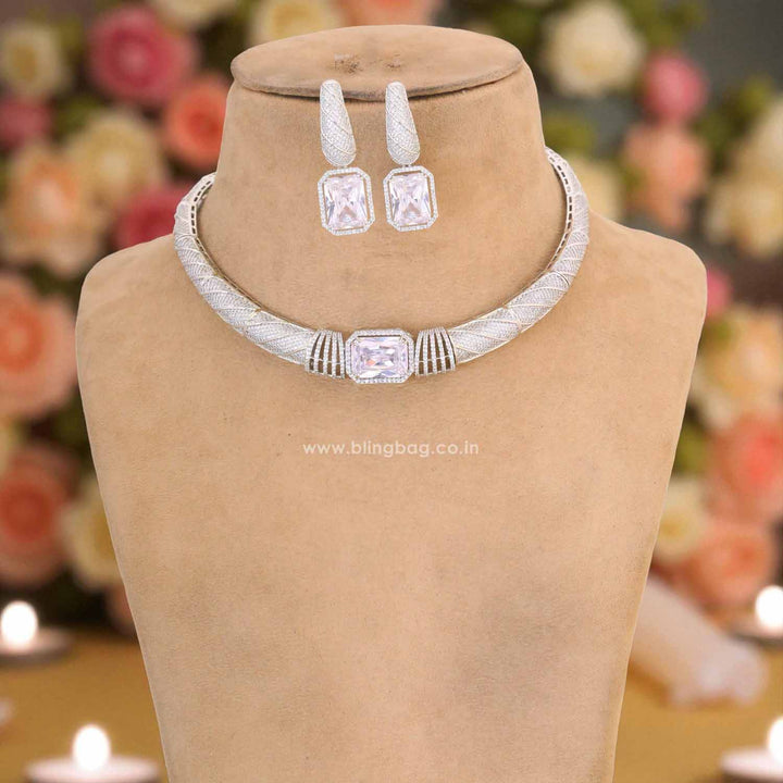 Silver Pire Hasli Zirconia Jewellery Set