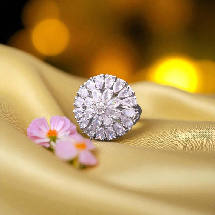 Silver Poorvi Zirconia Ring