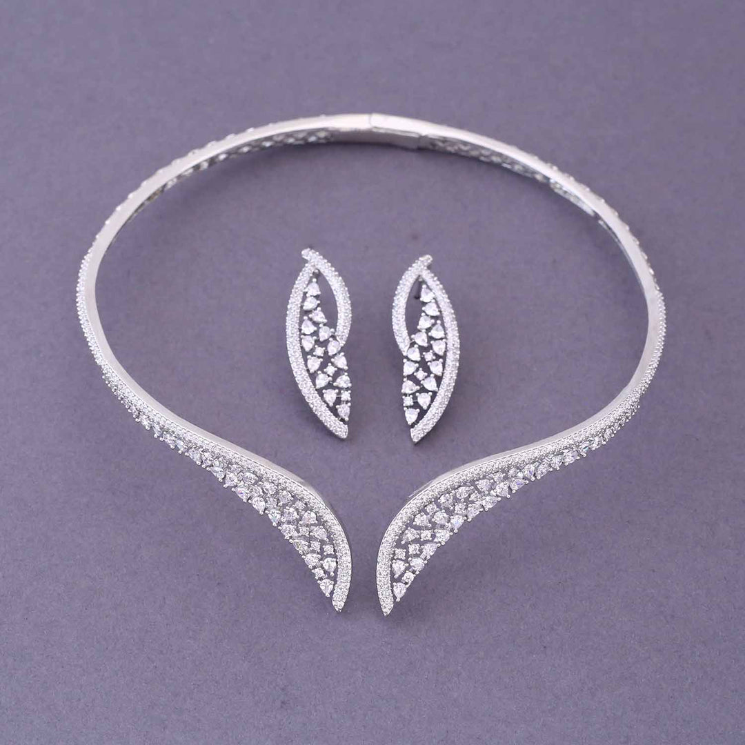 Silver Prelisa Hasli Zirconia Jewellery Set