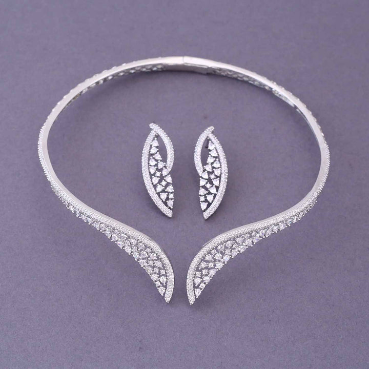 Silver Prelisa Hasli Zirconia Jewellery Set
