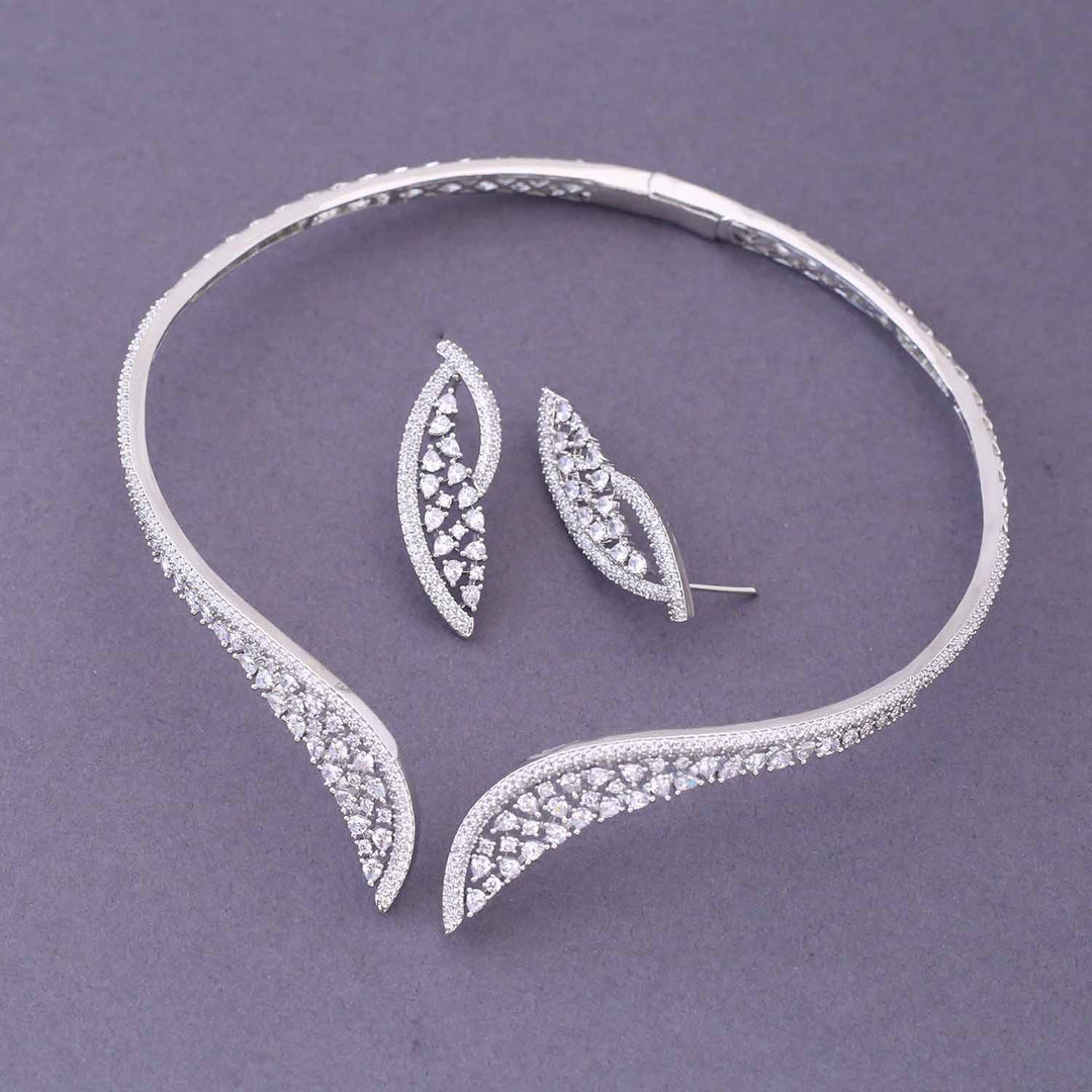 Silver Prelisa Hasli Zirconia Jewellery Set