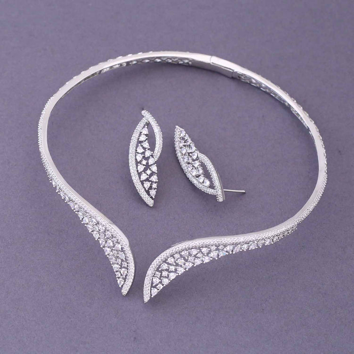 Silver Prelisa Hasli Zirconia Jewellery Set