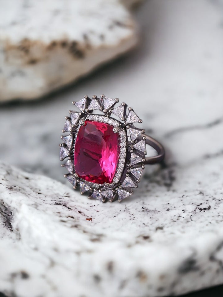 Silver Rani Elise Zirconia Ring