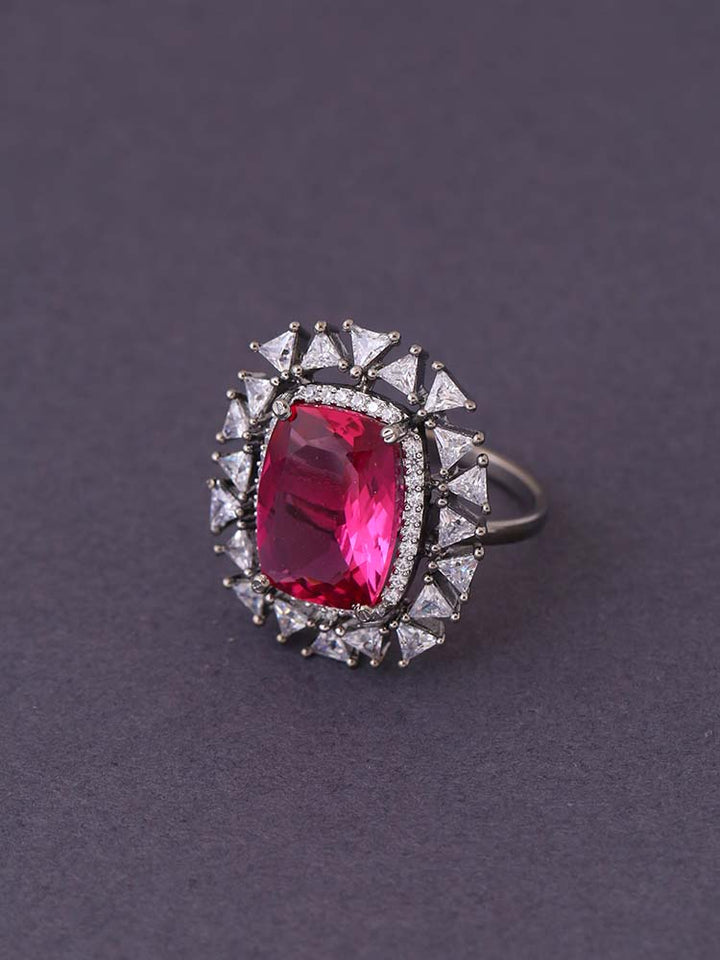 Silver Rani Elise Zirconia Ring