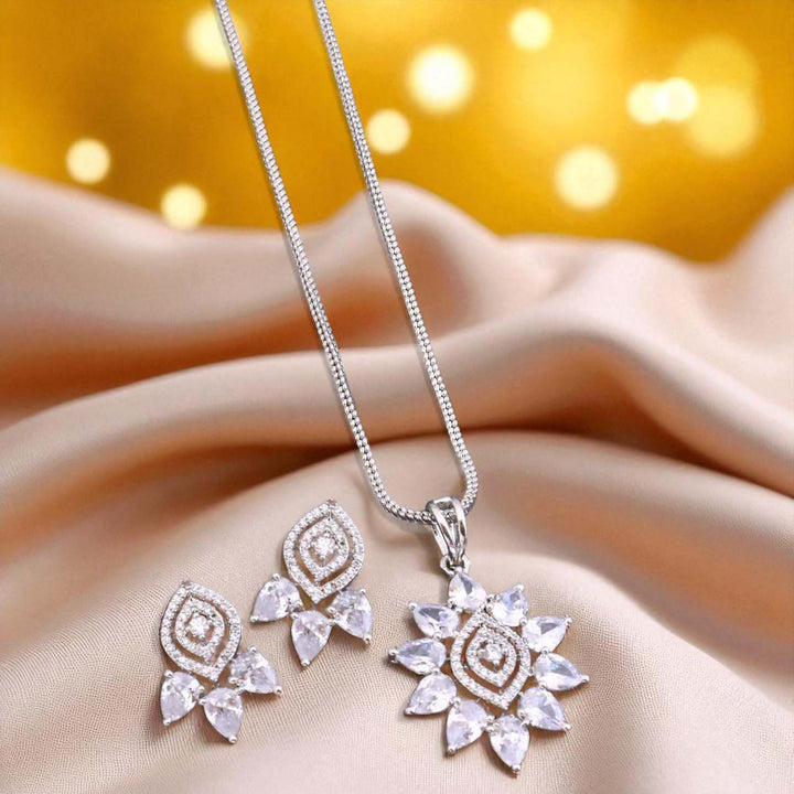 Silver Riga Zirconia Pendant Set