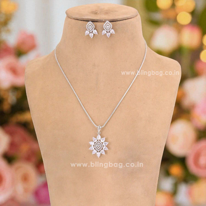 Silver Riga Zirconia Pendant Set