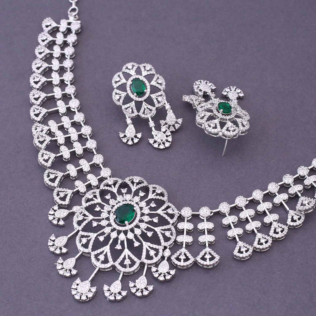 Silver Roxane Zirconia Jewellery Set - New Arrival