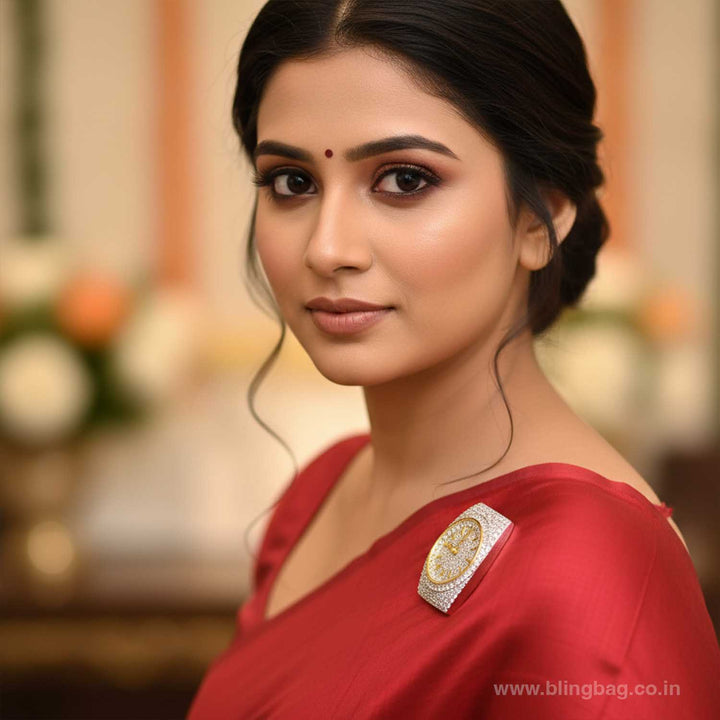 Silver Royal Ice Dial Brooch