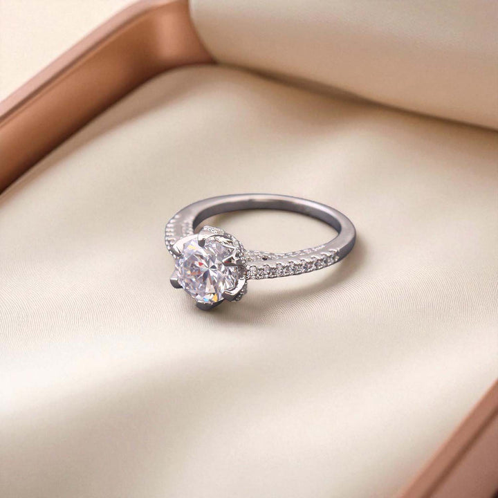 Silver Rubeen Zirconia Ring