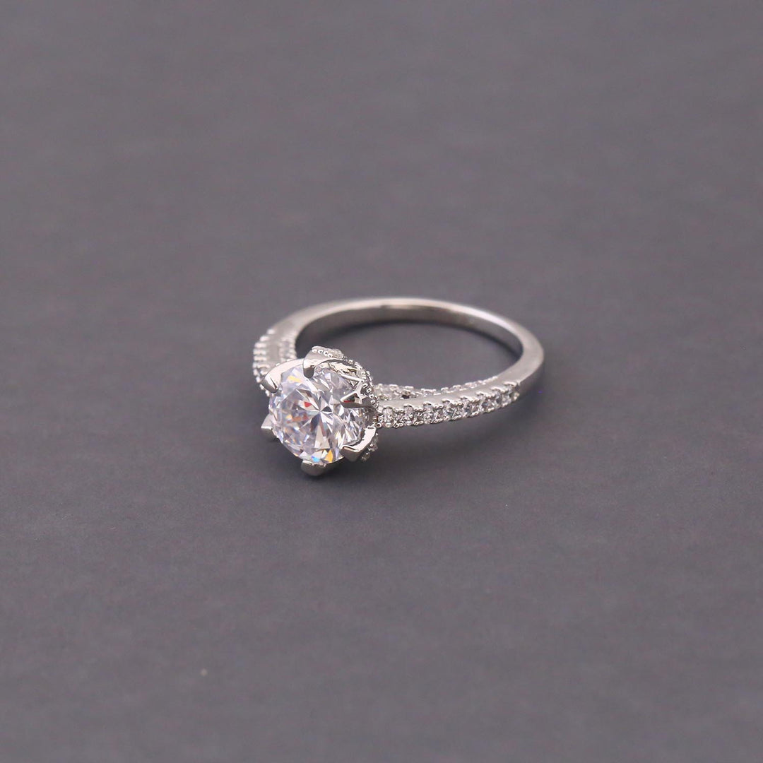 Silver Rubeen Zirconia Ring