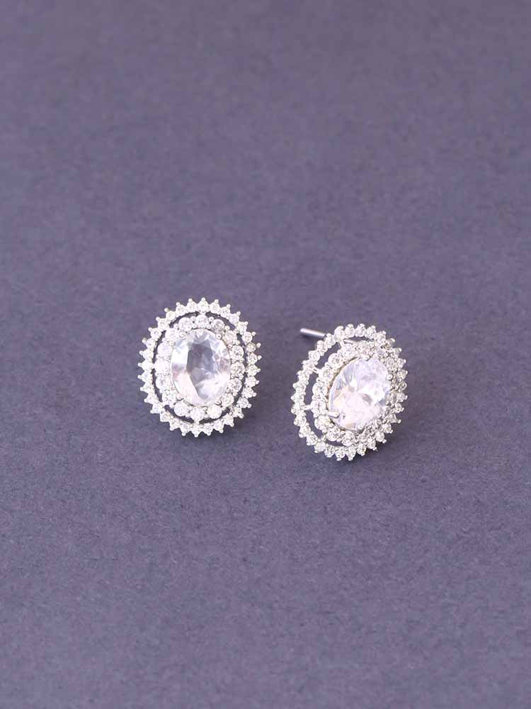 Silver Samit Zirconia Studs