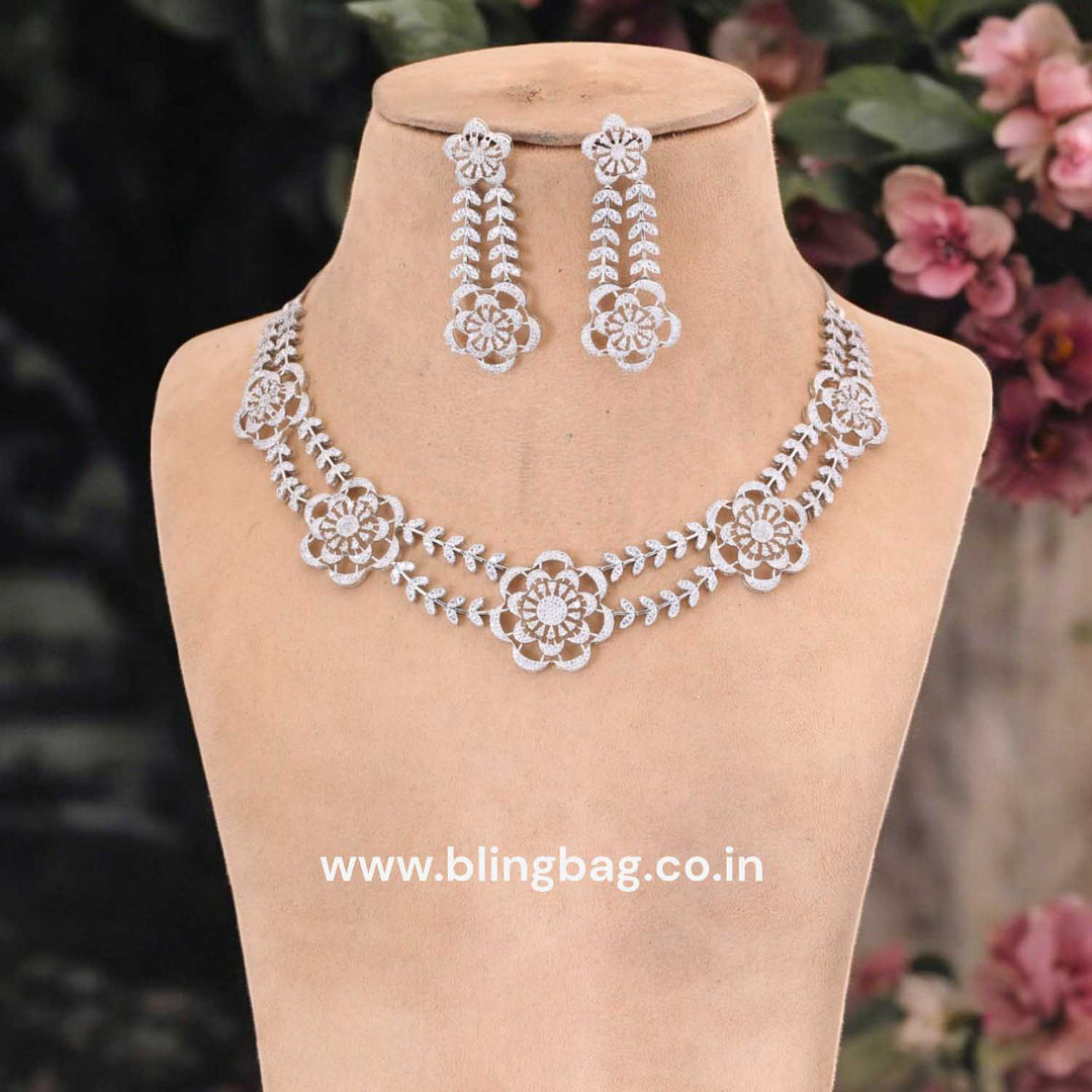 Silver Selma Zirconia Jewellery Set