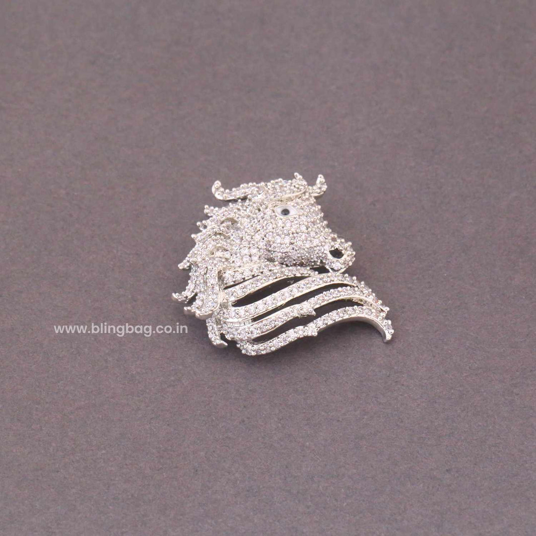 Silver Stallion Horse Brooch