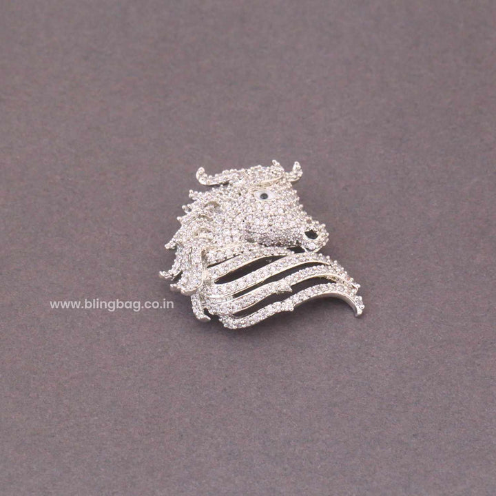 Silver Stallion Horse Brooch