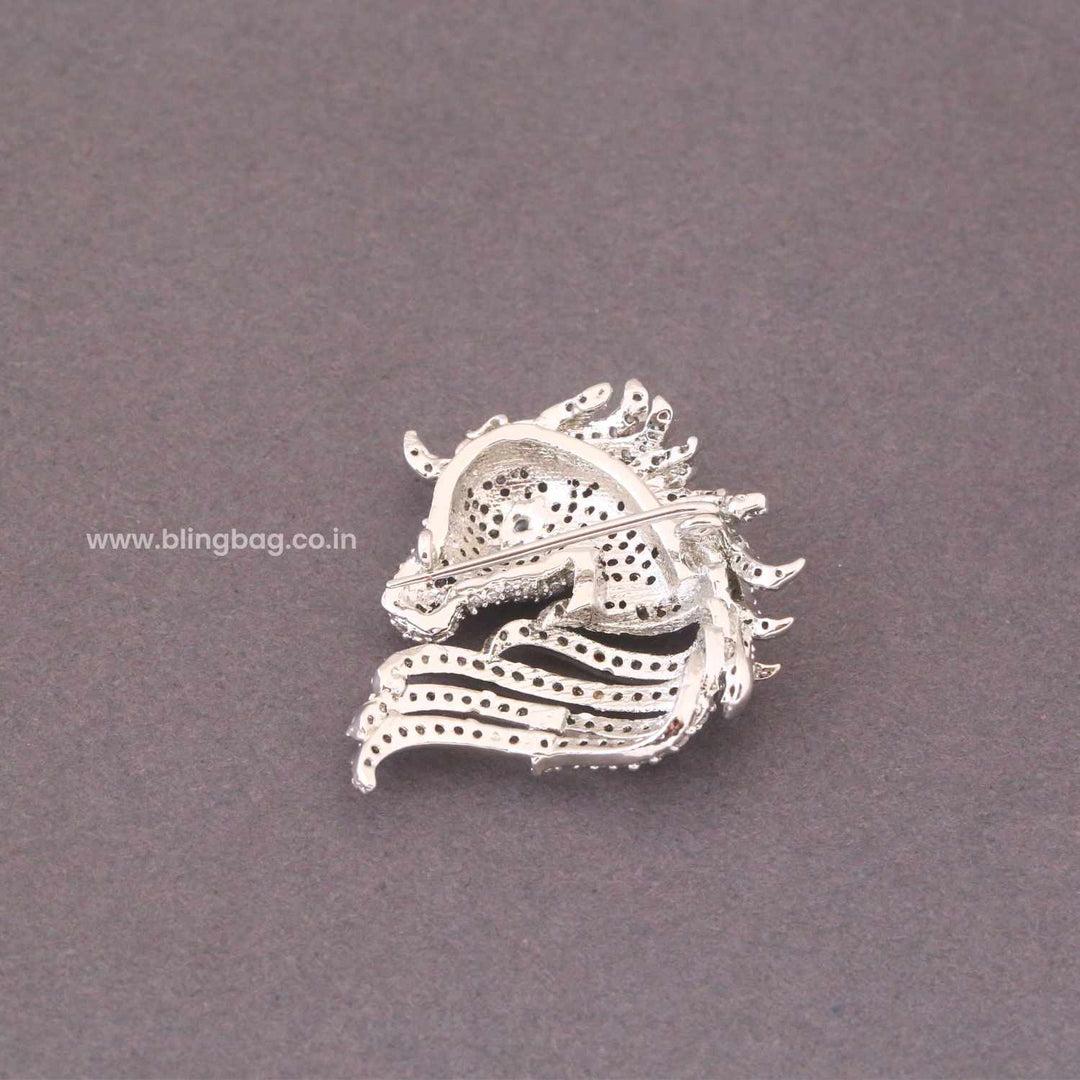Silver Stallion Horse Brooch