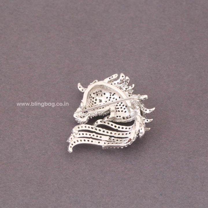 Silver Stallion Horse Brooch
