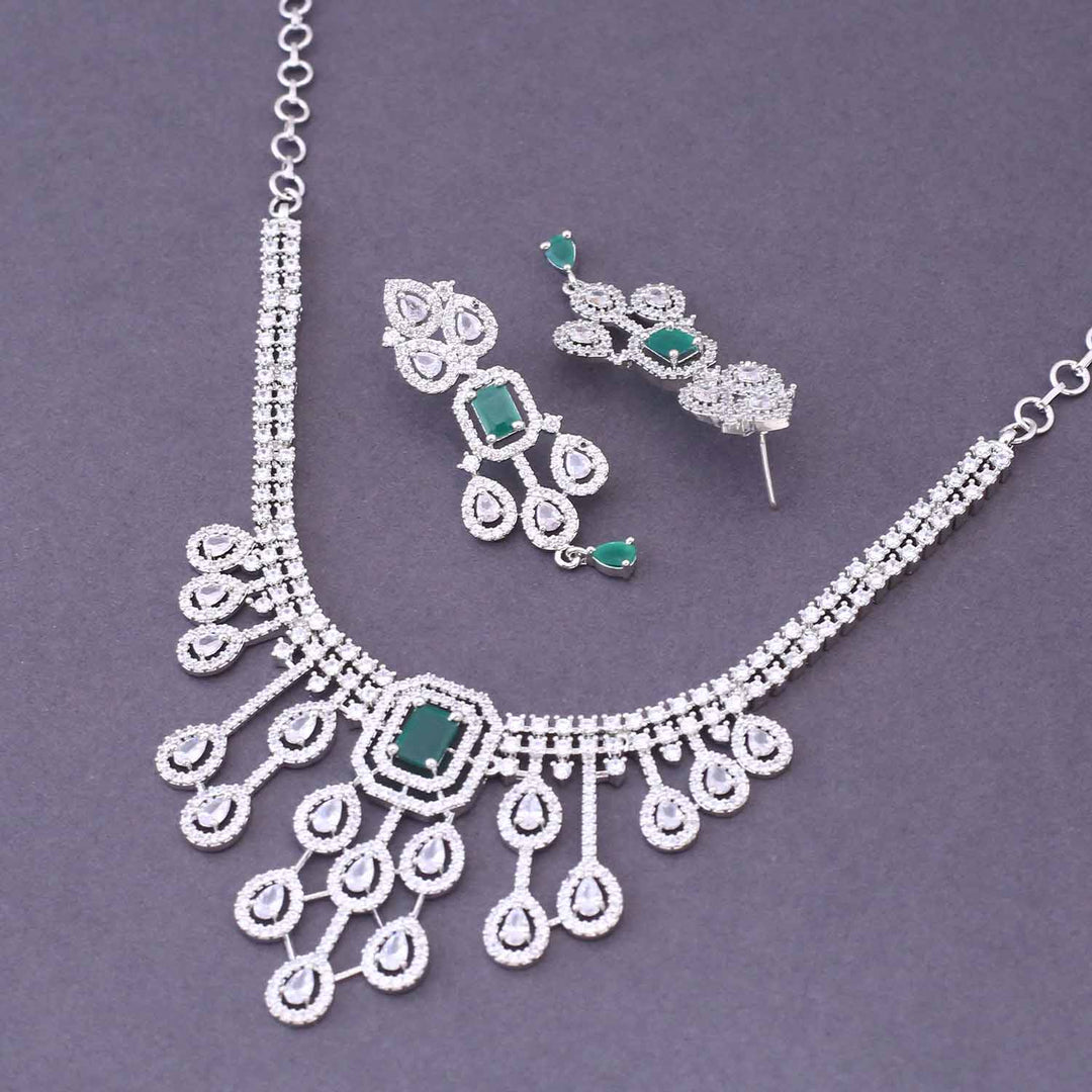 Silver Stephanie Zirconia Jewellery Set - New Arrival