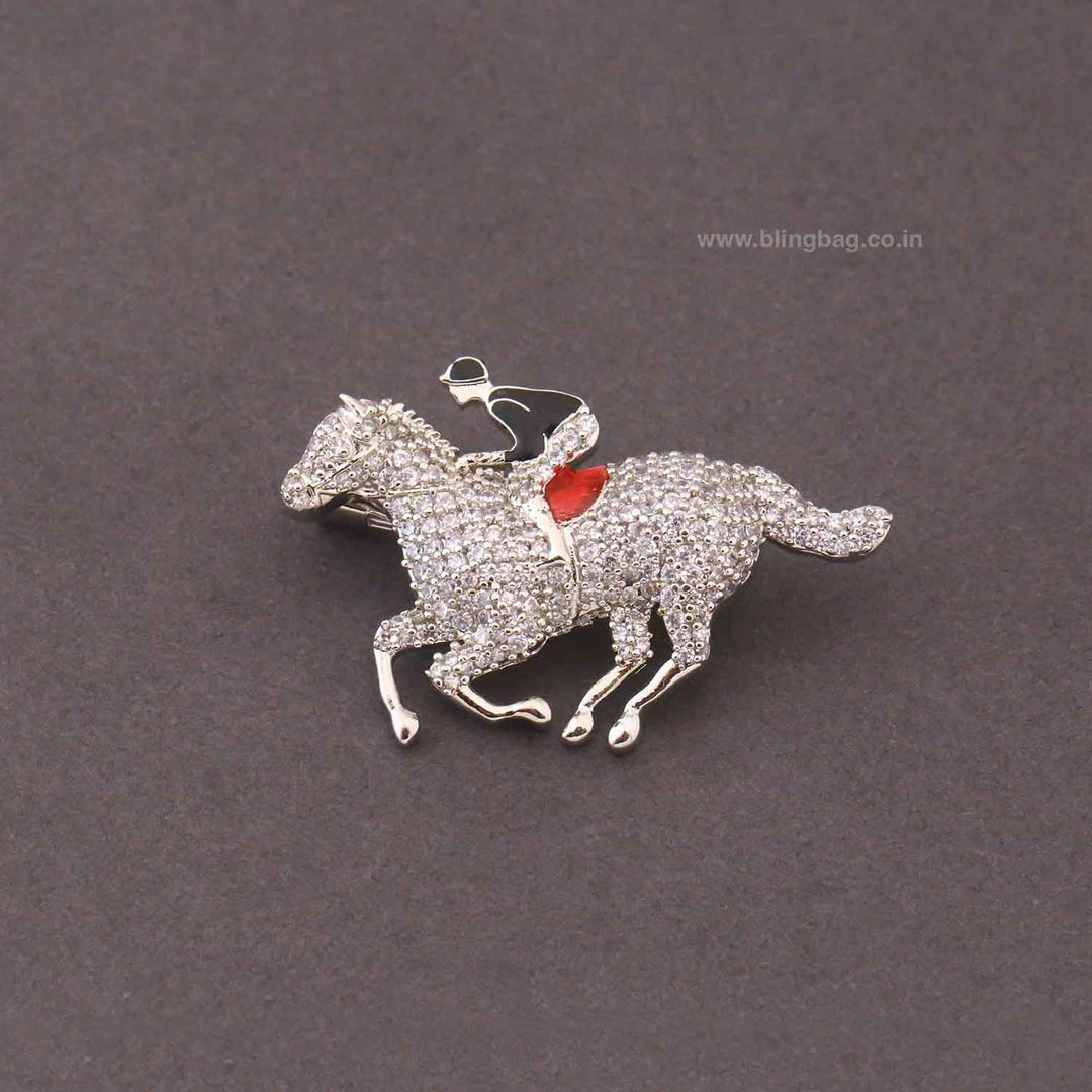 Silver Stride Brooch