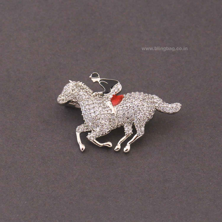 Silver Stride Brooch