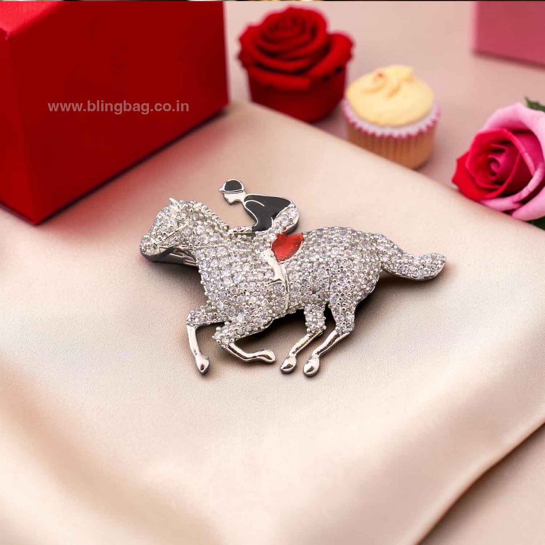 Silver Stride Brooch