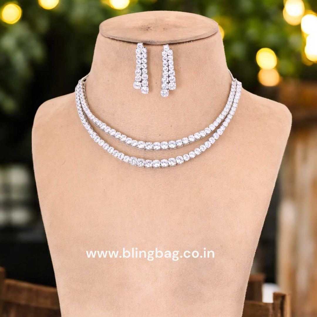 Silver Taraah Zirconia Jewellery Set
