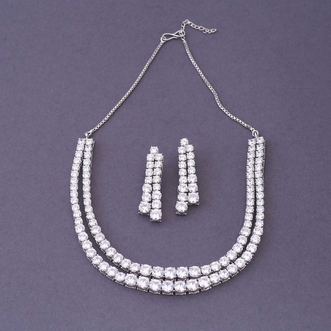 Silver Taraah Zirconia Jewellery Set