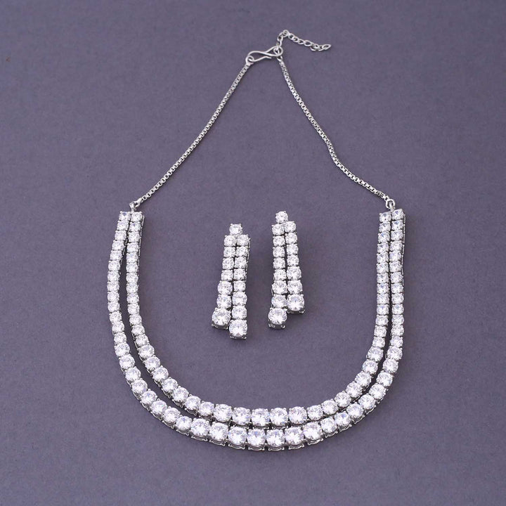Silver Taraah Zirconia Jewellery Set