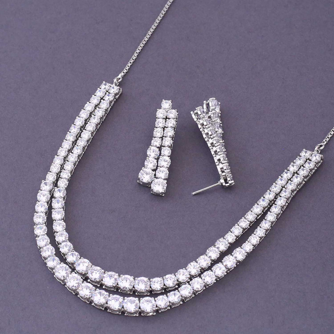 Silver Taraah Zirconia Jewellery Set
