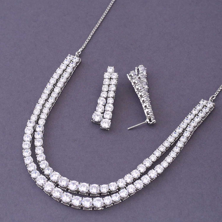 Silver Taraah Zirconia Jewellery Set