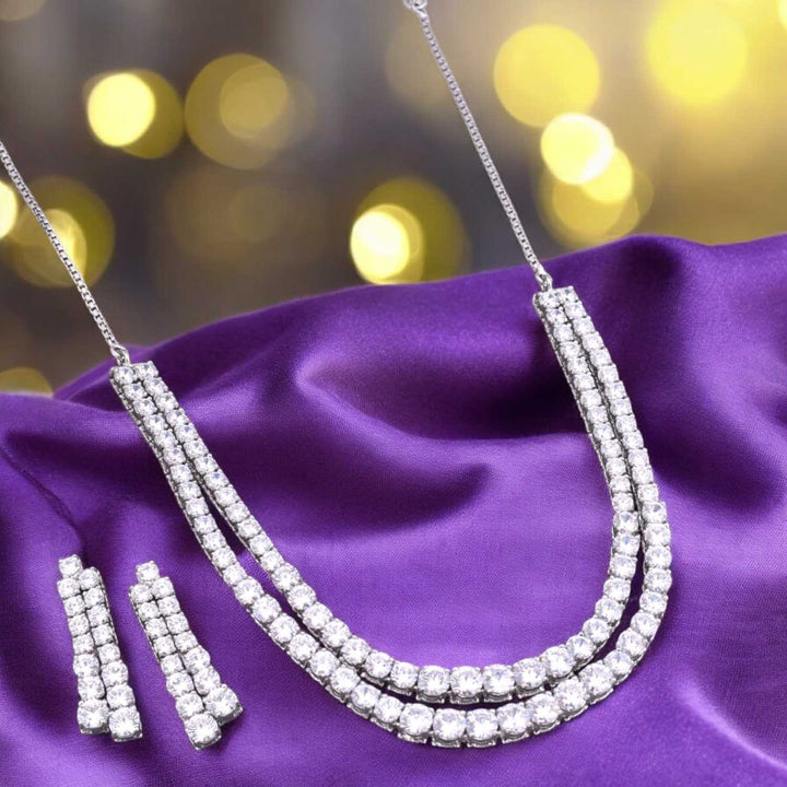 Silver Taraah Zirconia Jewellery Set