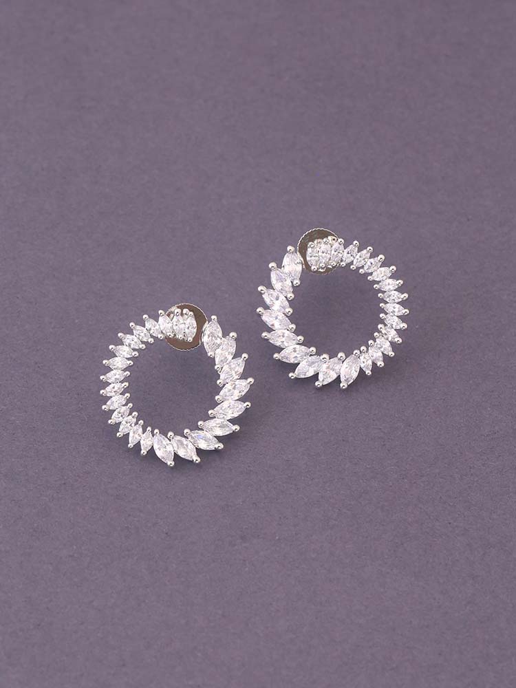 Silver Therese Zirconia Studs