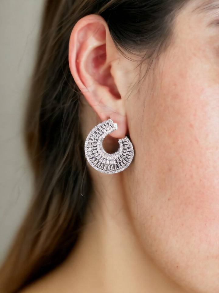 Silver Tilde Zirconia Studs