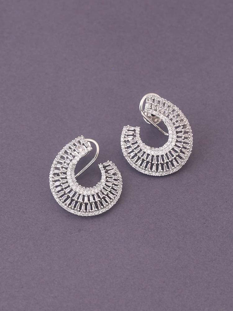 Silver Tilde Zirconia Studs