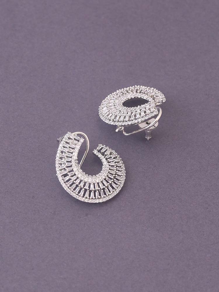 Silver Tilde Zirconia Studs
