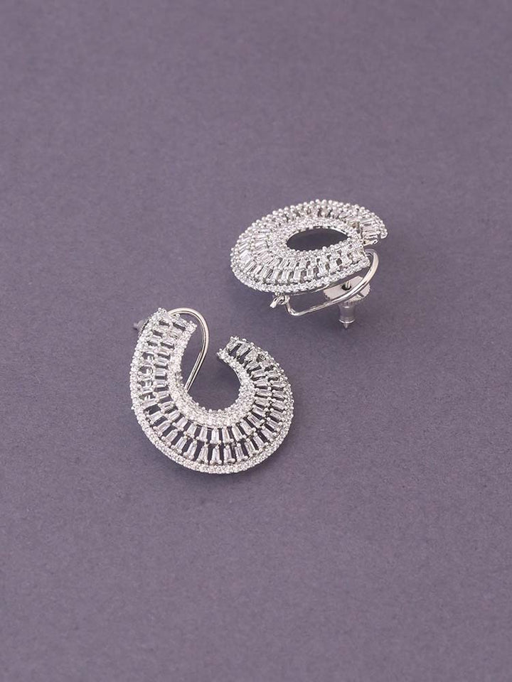 Silver Tilde Zirconia Studs