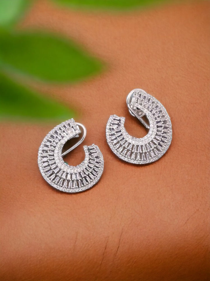 Silver Tilde Zirconia Studs