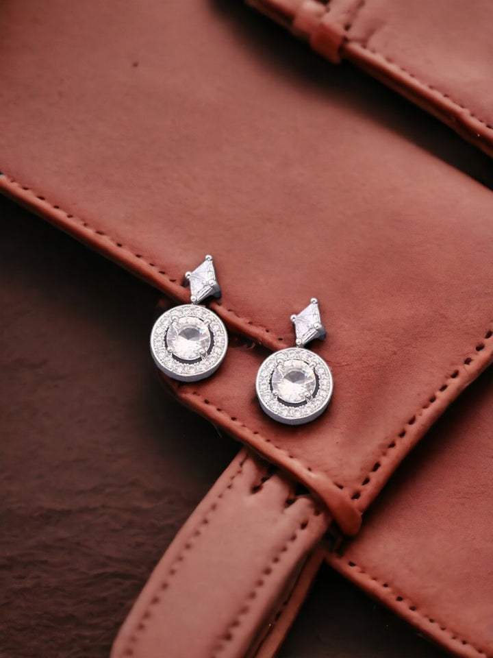 Silver Tone Zirconia Danglers