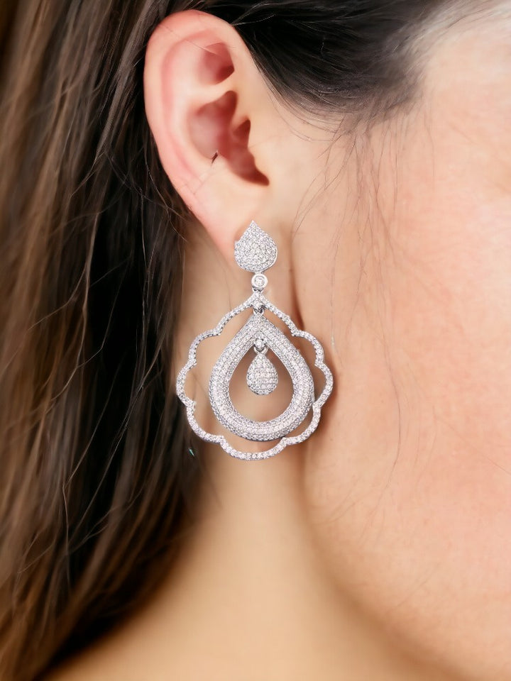 Silver Tonje Zirconia Danglers