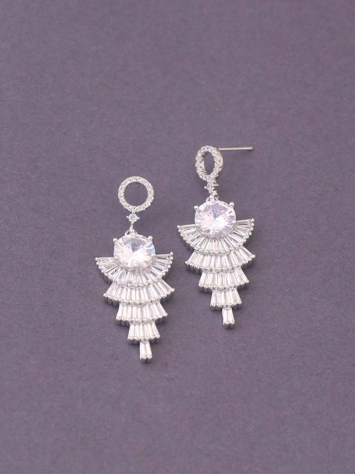 Silver Tora Zirconia Danglers