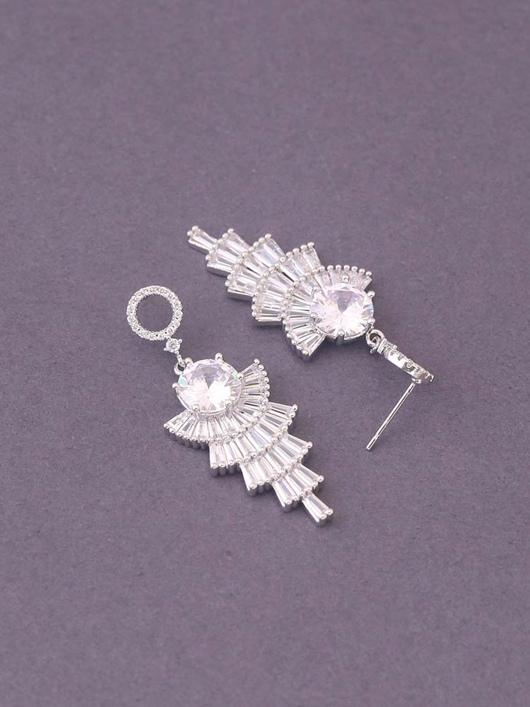 Silver Tora Zirconia Danglers