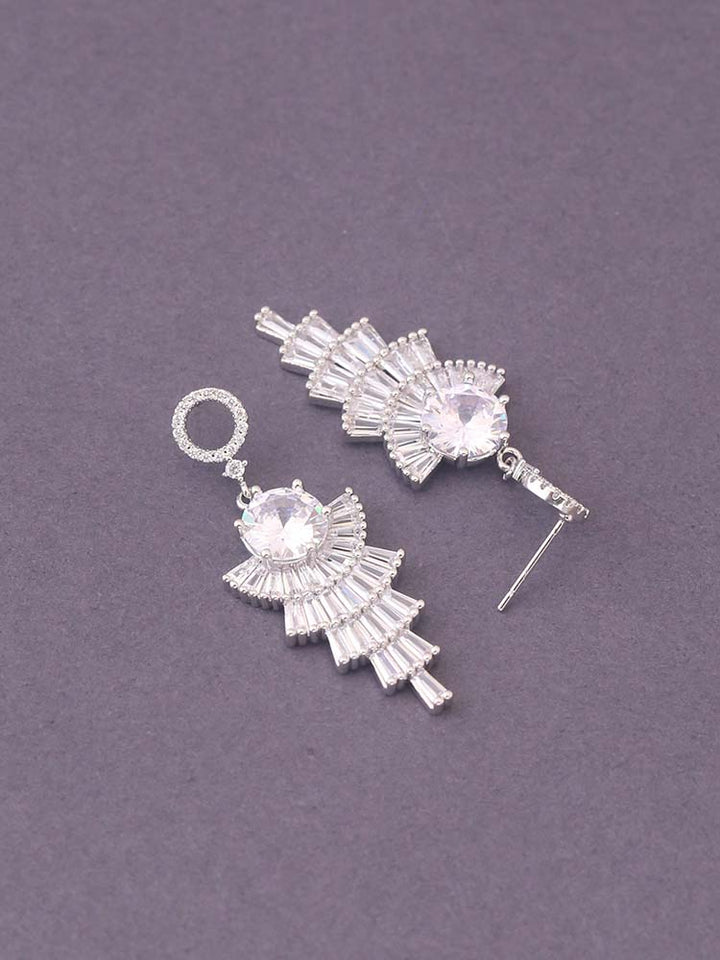 Silver Tora Zirconia Danglers