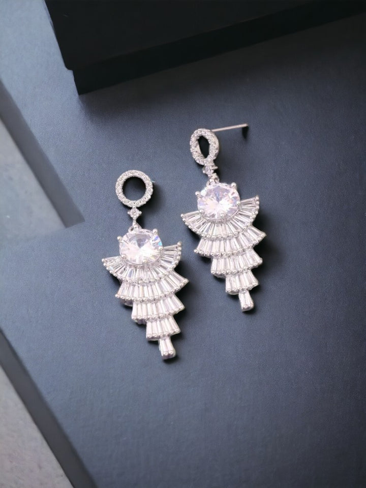 Silver Tora Zirconia Danglers